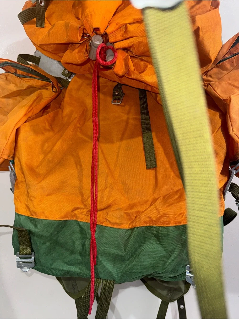 Men’s Orange Outdoor Backpack with Multiple Pocketsin fair condition